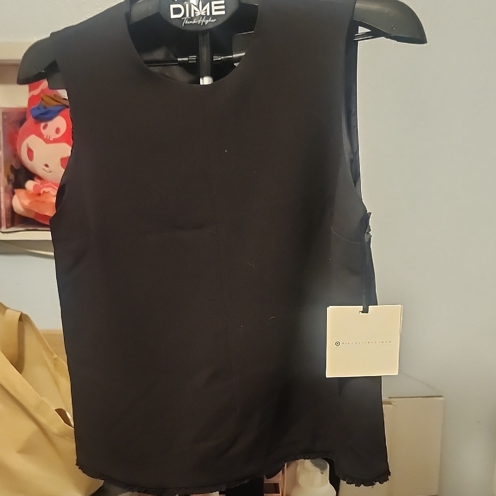 Victoria Beckham Elegant Black Sleeveless Blouse